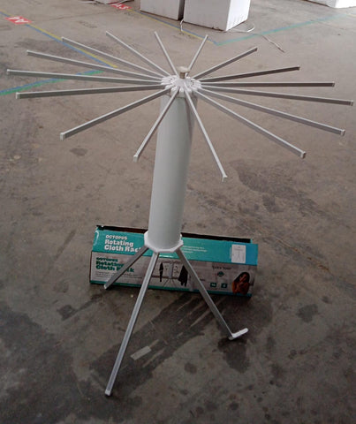 Heavy-Duty Foldable Rotary Clothes Drying Rack Stand with 360° Rotating Arms